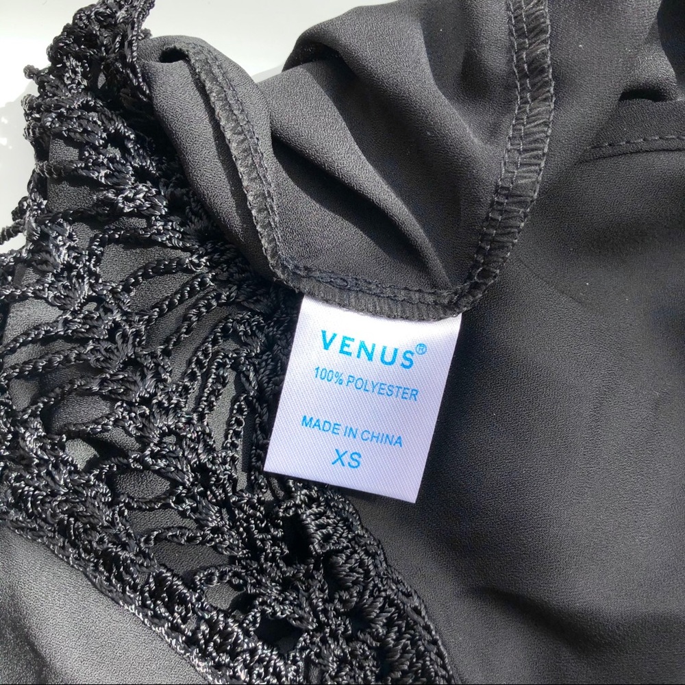 Sheer Maxi Crochet Dress Black - Picture 8 of 10